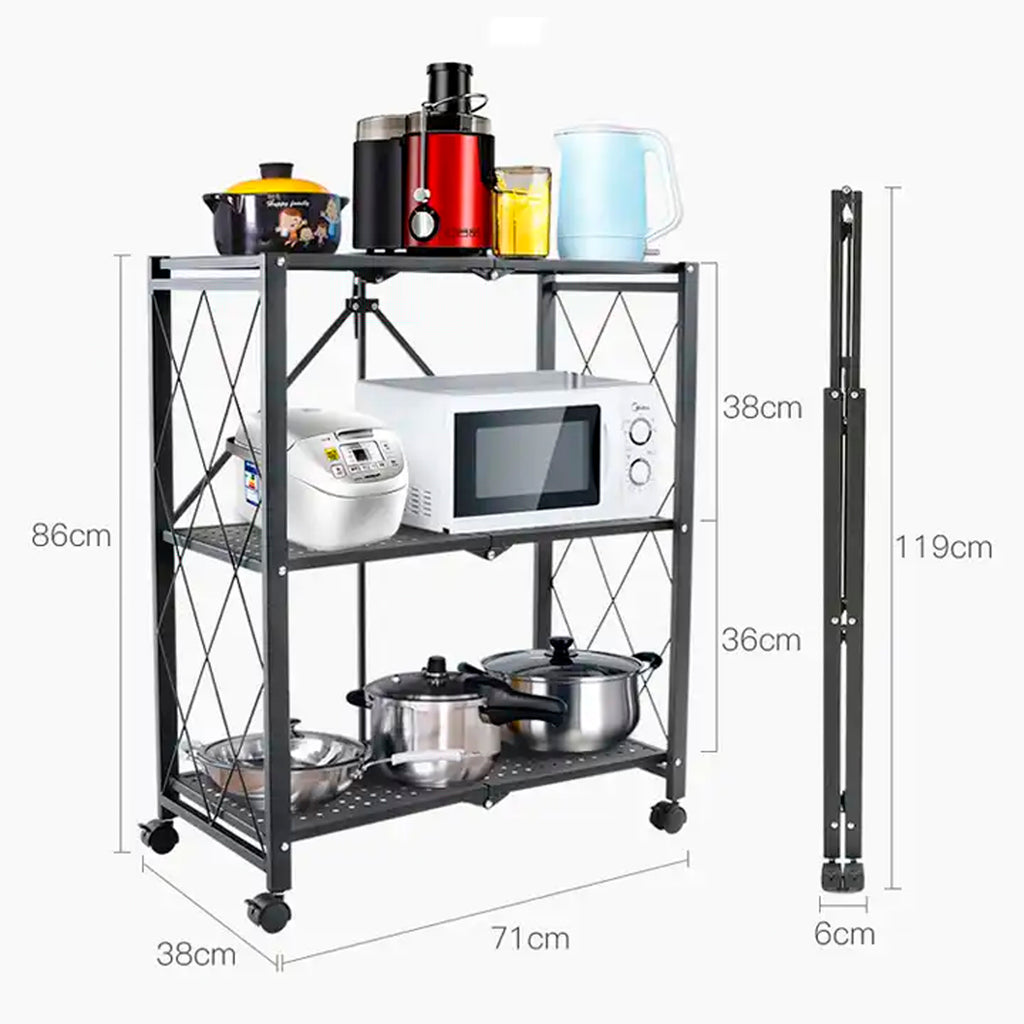 4 Tier Kitchen Shelf - Heavy Duty Steel Storage Rack