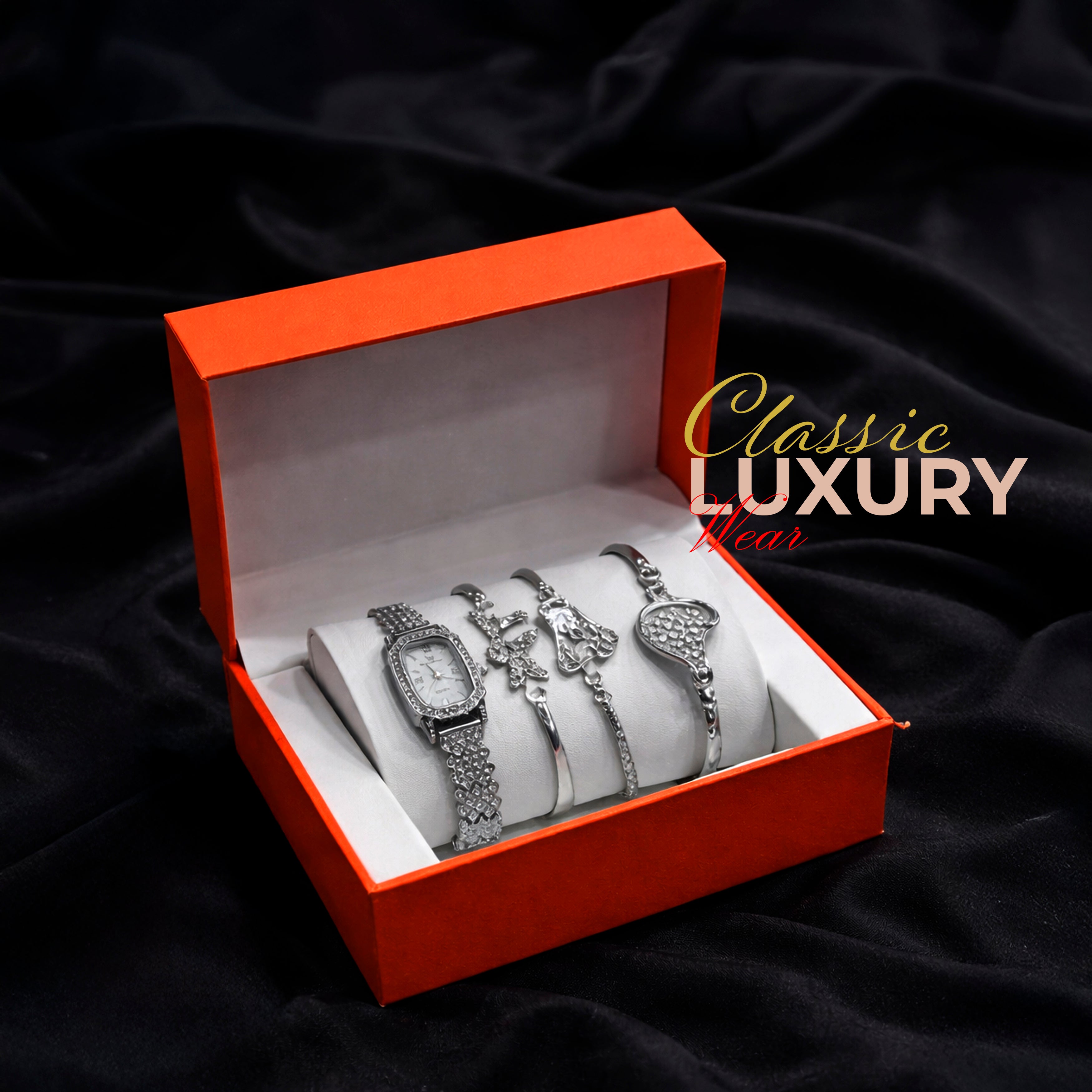 Women Watch and Bracelet Set