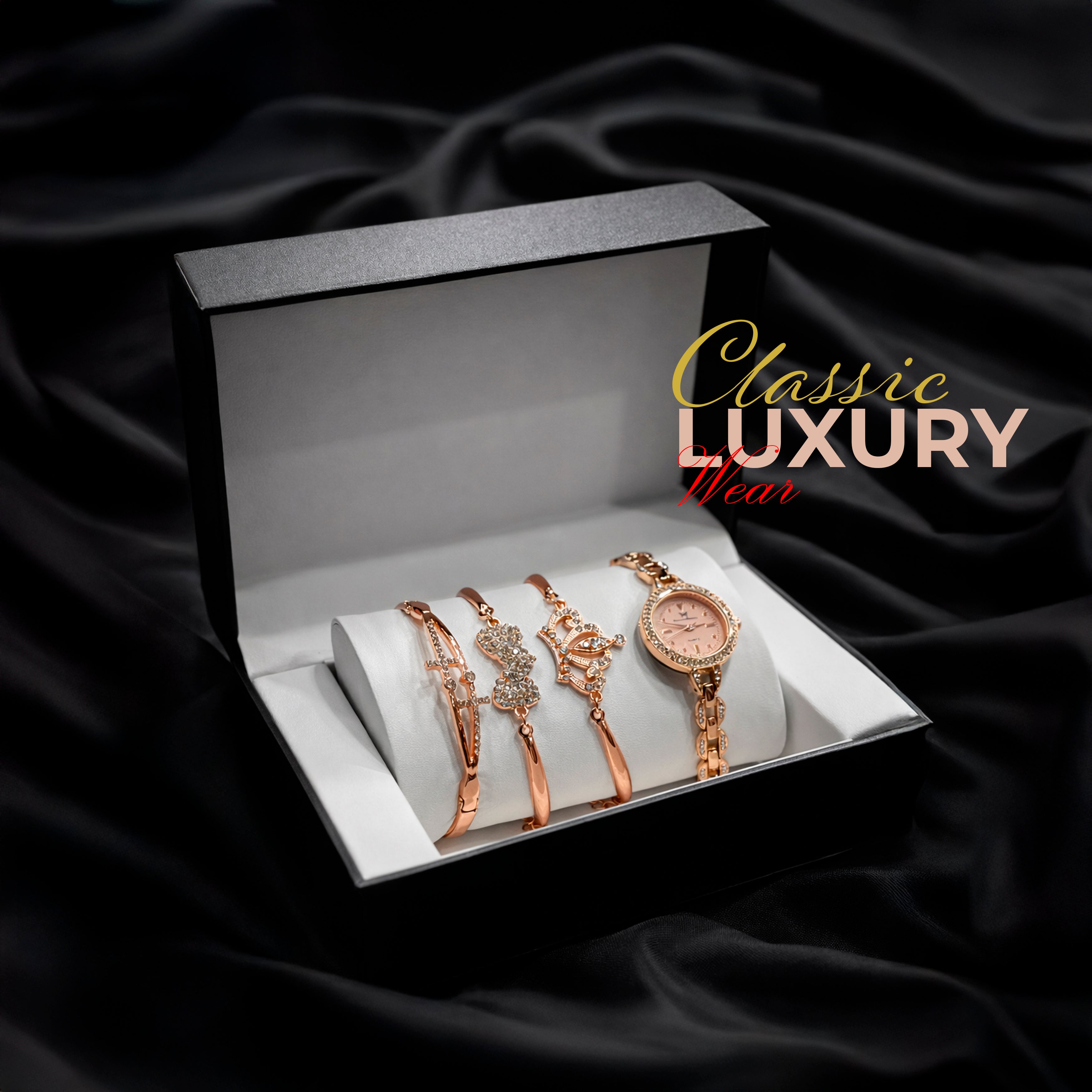 Women Watch and Bracelet Set