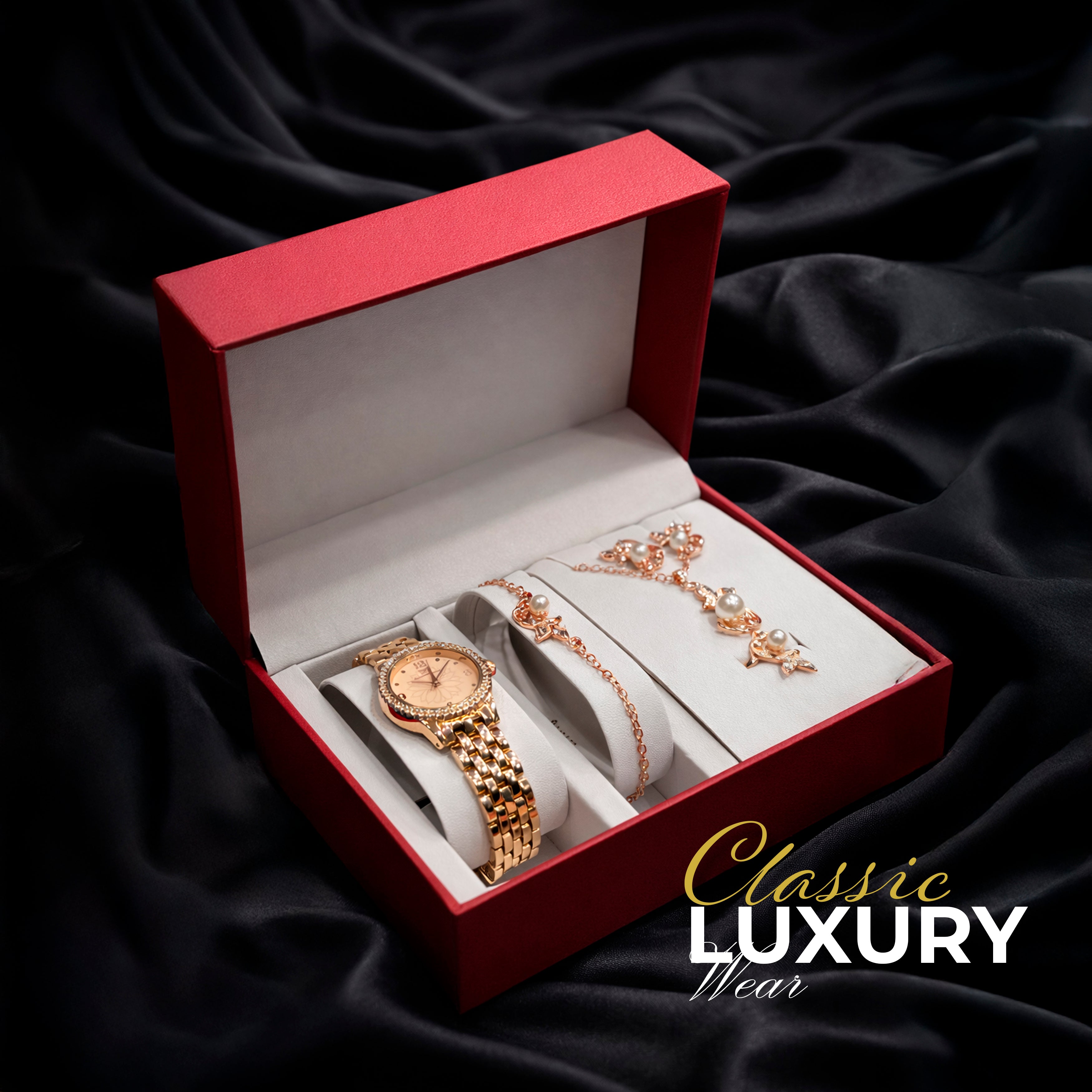 Women Watch and Bracelet Set